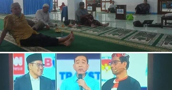 Nobar Debat cawapres: di masjid An nur sambil makan Rendang