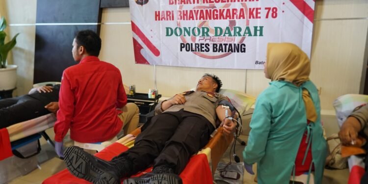 Aksi Sosial Polres Batang Sukses Kumpulkan Ratusan Kantong Darah