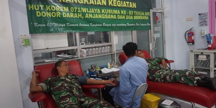 Sambut HUT Korem 071/Wijaya Kusuma, Kodim 0736/Batang Gelar Donor Darah