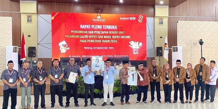 KPU Batang Undi Nomor Urut Paslon Bupati dan Wakil Bupati Batang