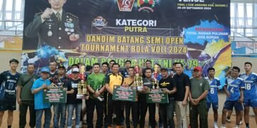 Dalam Rangka Peringati HUT TNI Ke-79, Kodim Batang Gelar Semi Open Tournament Bola Volly Dandim 0736/Batang 2024