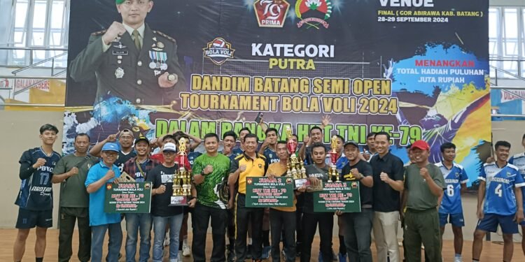 Dalam Rangka Peringati HUT TNI Ke-79, Kodim Batang Gelar Semi Open Tournament Bola Volly Dandim 0736/Batang 2024