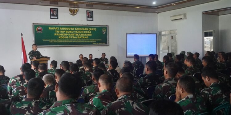 Kodim 0736/Batang Gelar Rapat Anggota Tahunan (RAT) Ke-56 Primer Koperasi Kartika A-10 Batang