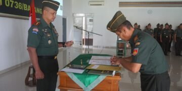 Dandim 0736/Batang Pimpin Sertijab Danramil dan Perwira Staf