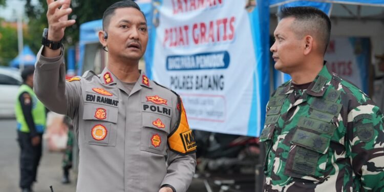 Sinergitas TNI/POLRI, Dandim dan Kapolres Batang Cek Kesiapan Posko Pam Ketupat Candi 2025