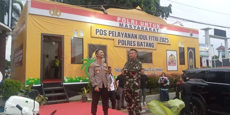 Sinergitas TNI/POLRI, Dandim dan Kapolres Batang Cek Kesiapan Posko Pam Ketupat Candi 2025