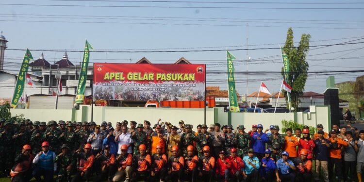 Dandim 0736/Batang Pimpin Apel Gelar Pasukan Siaga Penanggulangan Bencana Alam di Wilayah