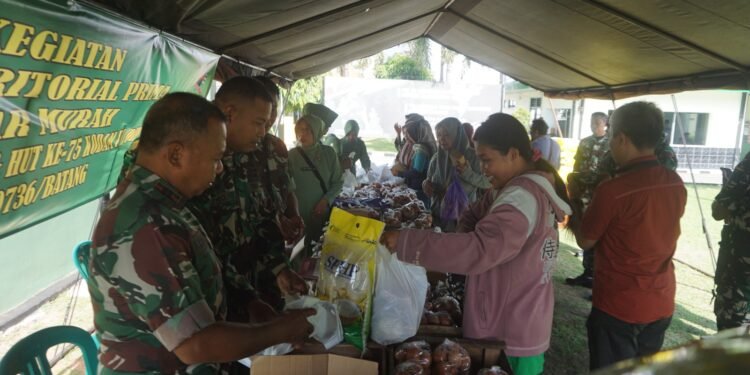 Bantu Ringankan Ekonomi Masyarakat Kodim 0736/Batang Gelar Pasar Murah