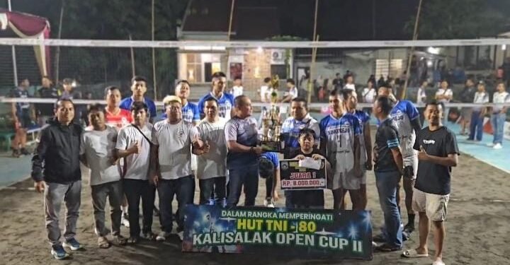 Peringati HUT Ke-80 TNI, Desa Kalisalak Menggelar Turnamen Bola Volly Open Cup