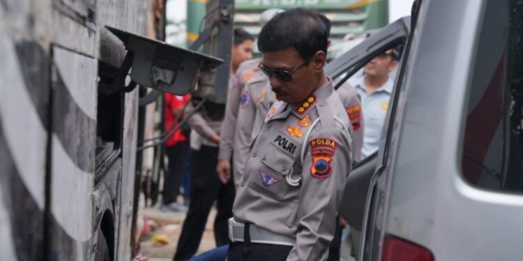 Tim TAA Ditlantas Polda Turun Langsung Teliti Penyebab Kecelakaan BusPO Haryanto di Tol Batang