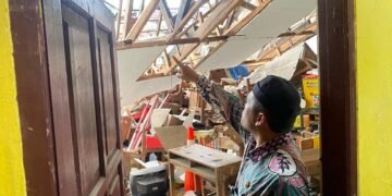 Hujan Lebat Robohkan Gudang SDN Proyonanggan 3, BPBD Gerak Cepat Lakukan Penanganan