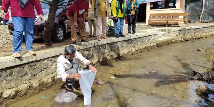 DKP Bersama Pegiat Literasi Lepaskan 1.000 Benih Ikan ke Perairan Batang