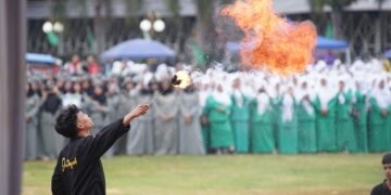 Atraksi Pagar Nusa Pukau Peserta Apel Kemanusiaan PWNU