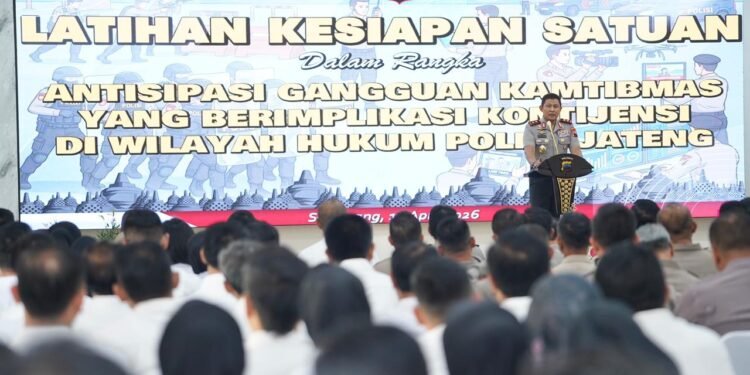 Pastikan Profesional Melayani Buruh Saat Aksi May Day, Polda Jateng Gelar Pelatihan Kesiapan Kontijensi